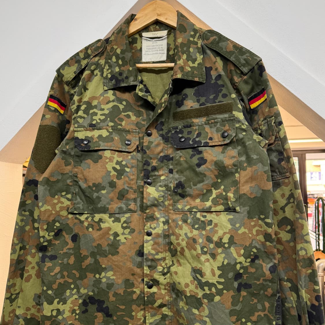 빈티지 독일군 플랙탄 카모 셔츠 자켓 (L)   상품이미지1