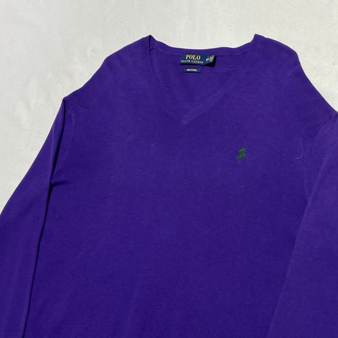 M 폴로랄프로렌 브이넥 코튼 퍼플 니트  상품이미지1