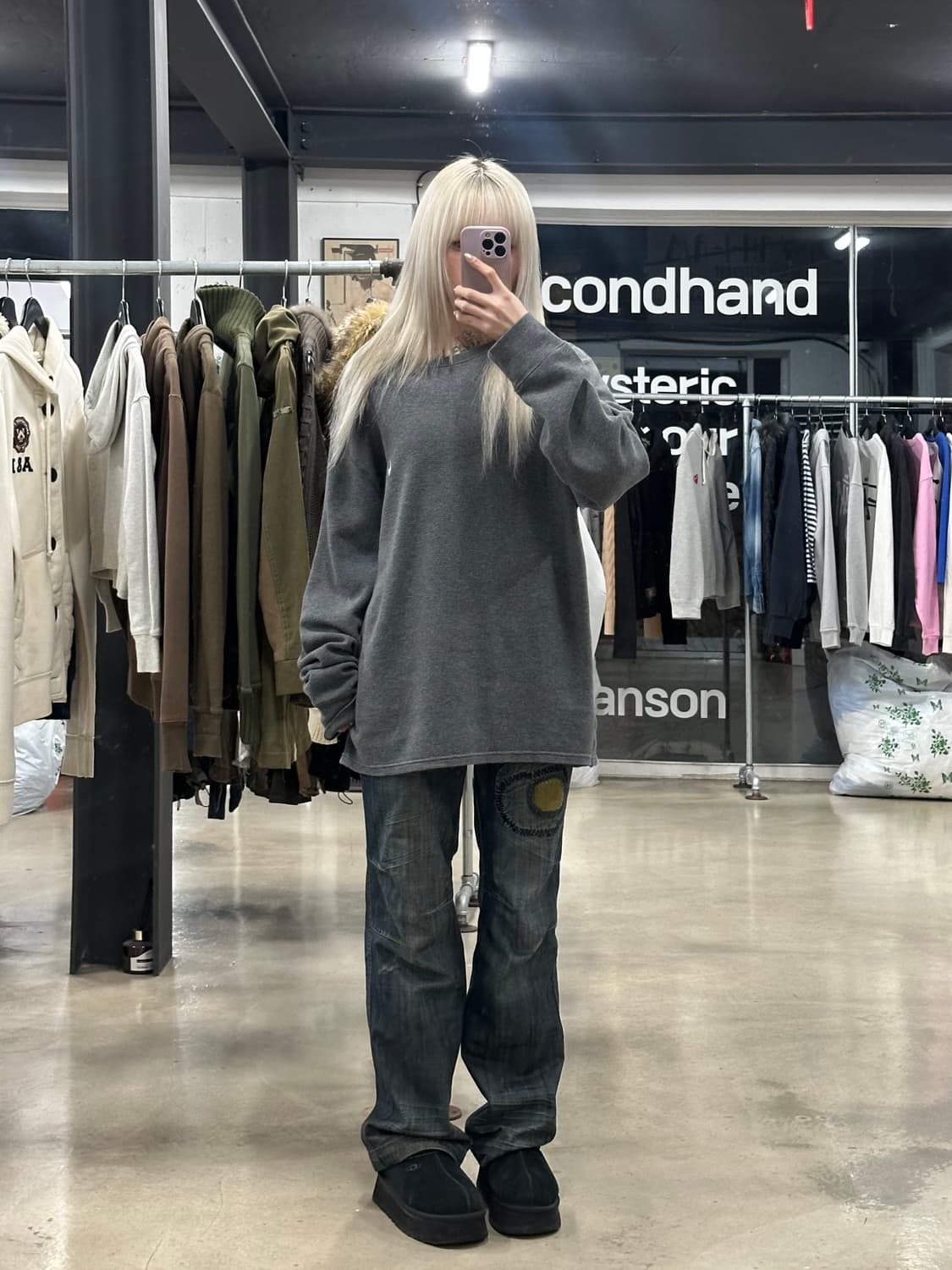 폴로 랄프로렌 그레이 화이트포니 와플 긴팔 니트 상품이미지2