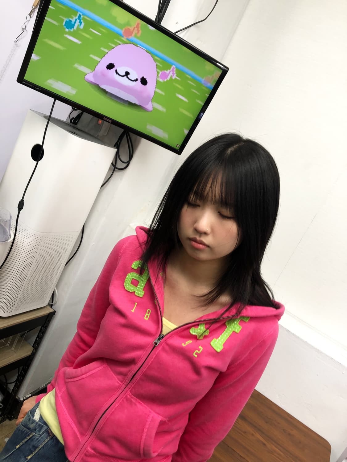 XL Abercrombie 아베크롬비 스팽글 핫핑크 후드집업 상품이미지2