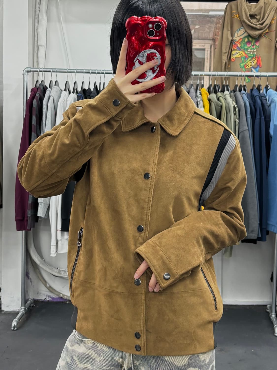 VTG 스웨이드 버튼 바시티 자켓 상품이미지4