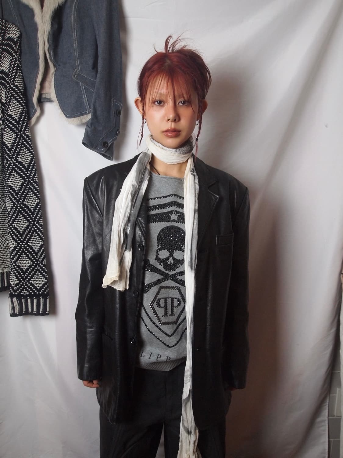 빈티지 카우 레더 자켓 상품이미지2