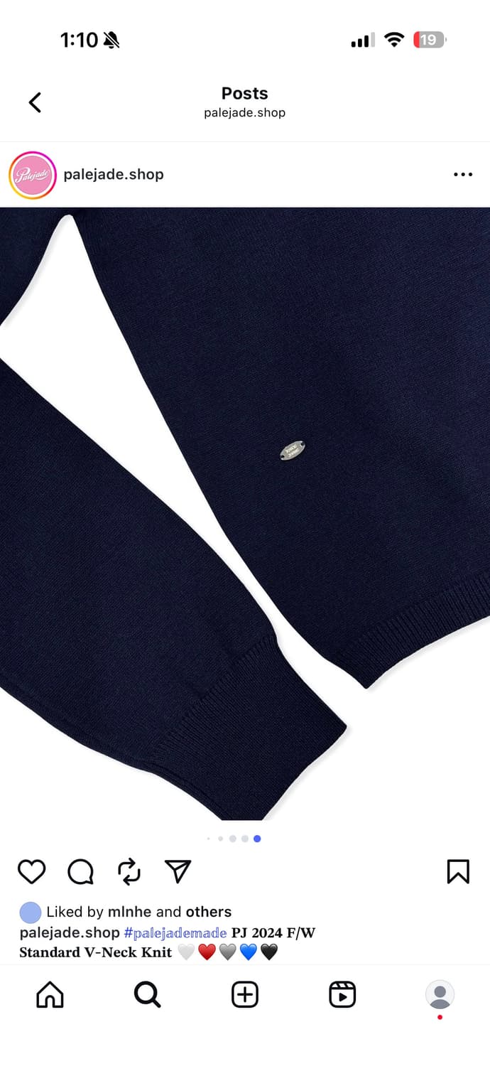 Palejade | standard v-neck knit (navy) 상품이미지4