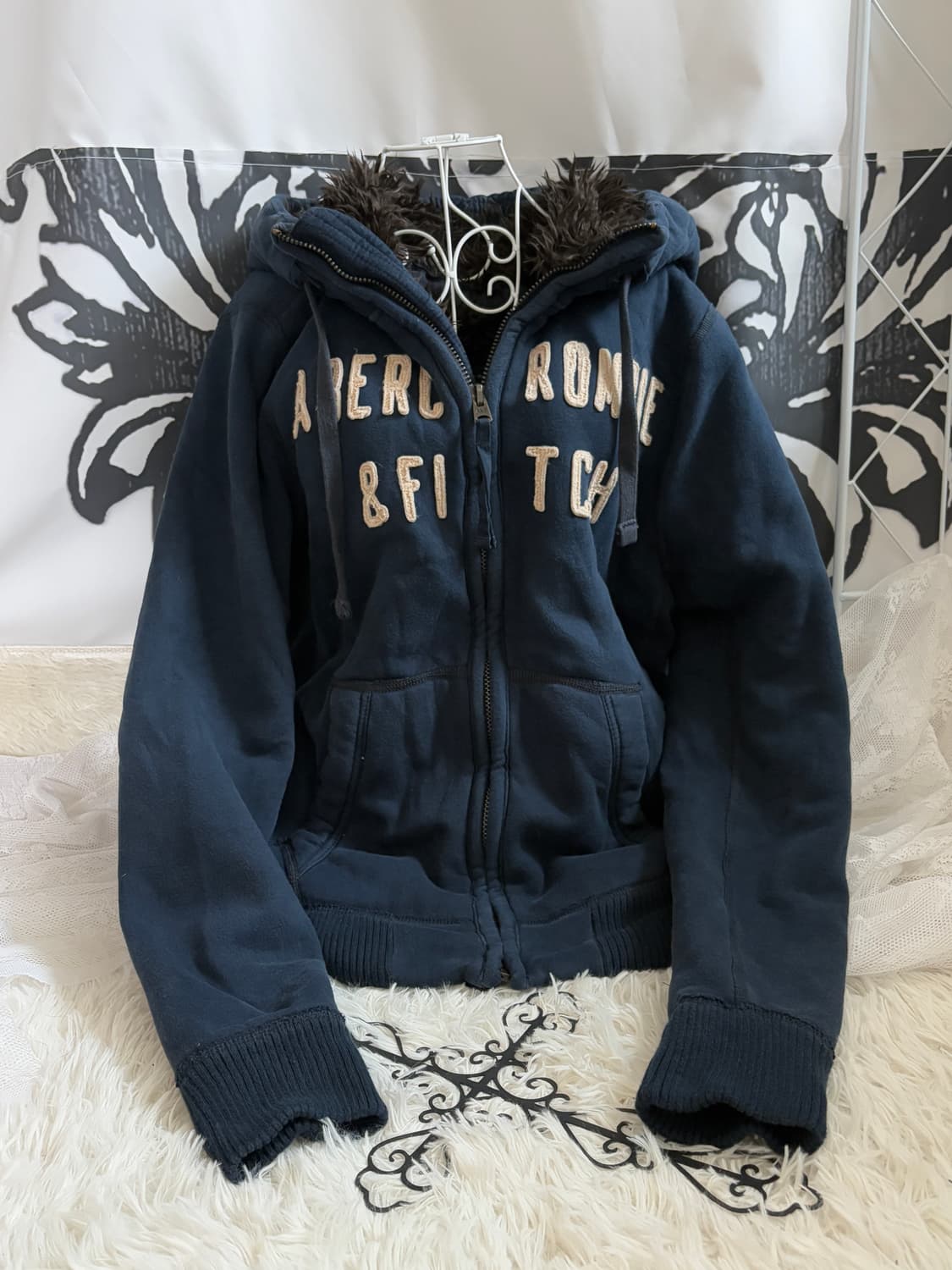 • Abercrombie Navy Wolf fur Hoodie zip-u 상품이미지7