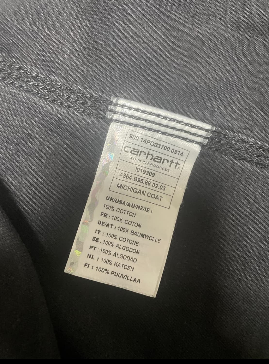 칼하트wip 미시건 초어코트 블랙 L 상품이미지6
