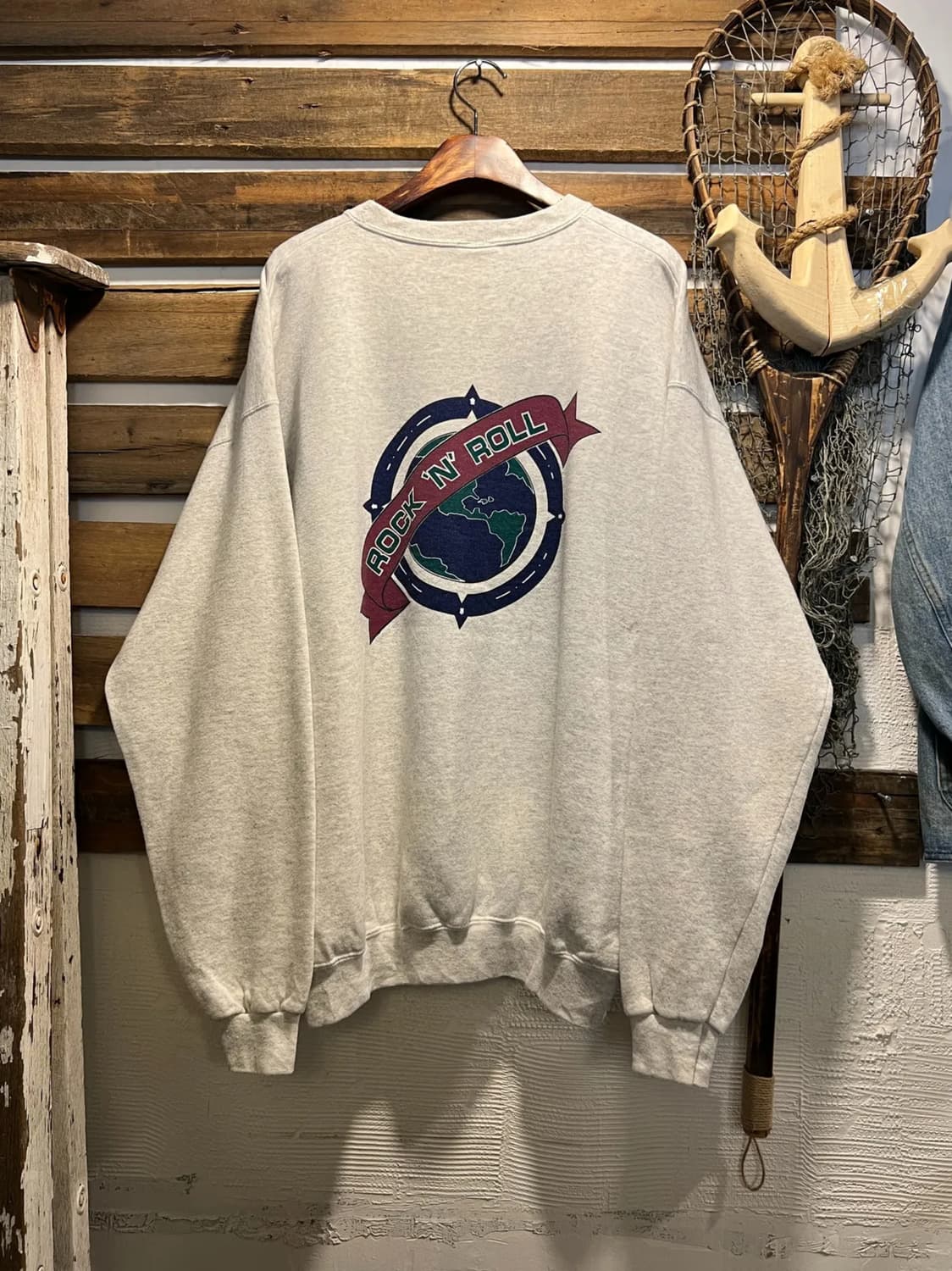 [XL]90's 하드락카페 USA Made Rock N Roll 스웻셔츠 상품이미지1