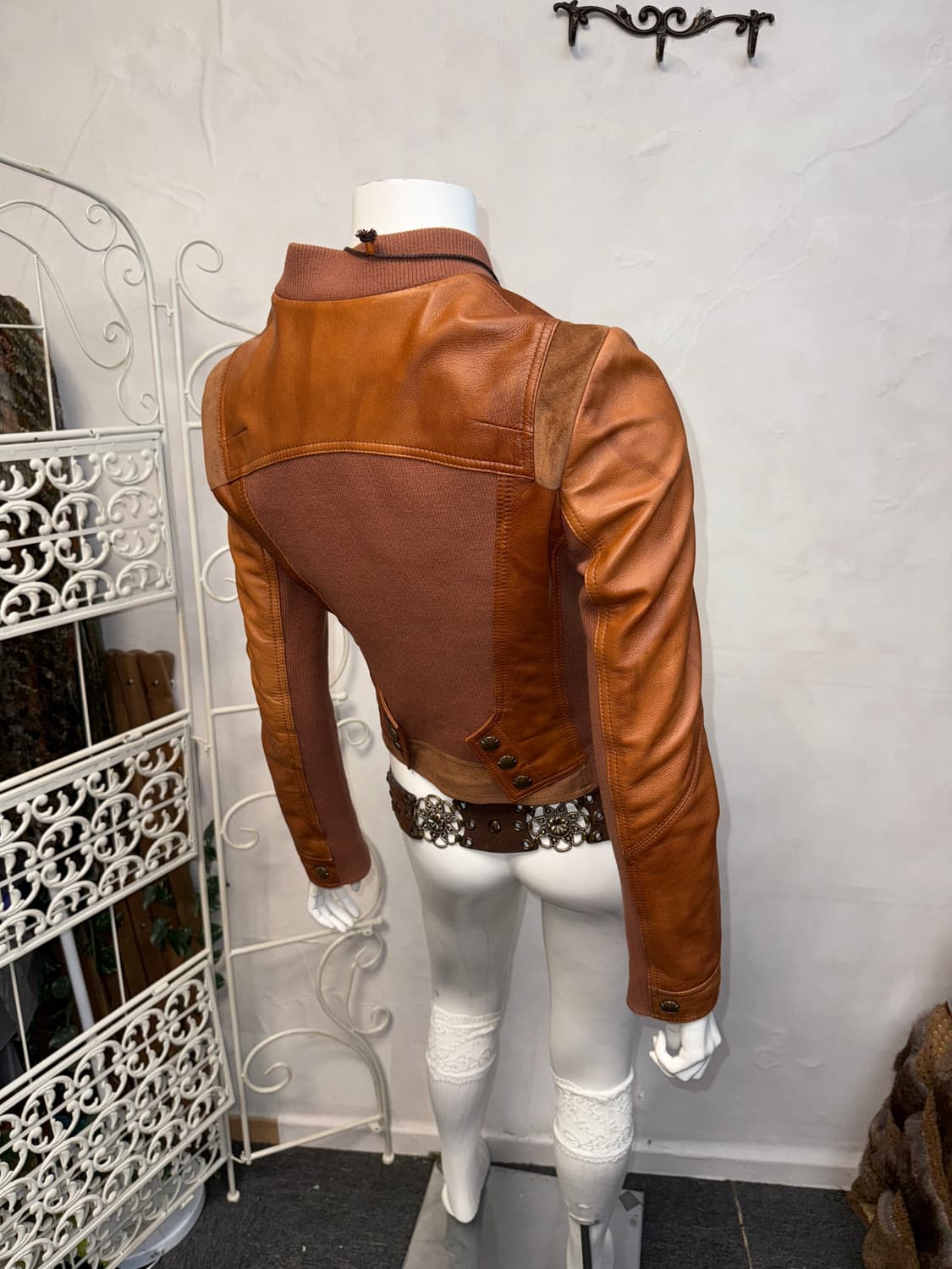 Camel brown lamb skin western detail jk 상품이미지5