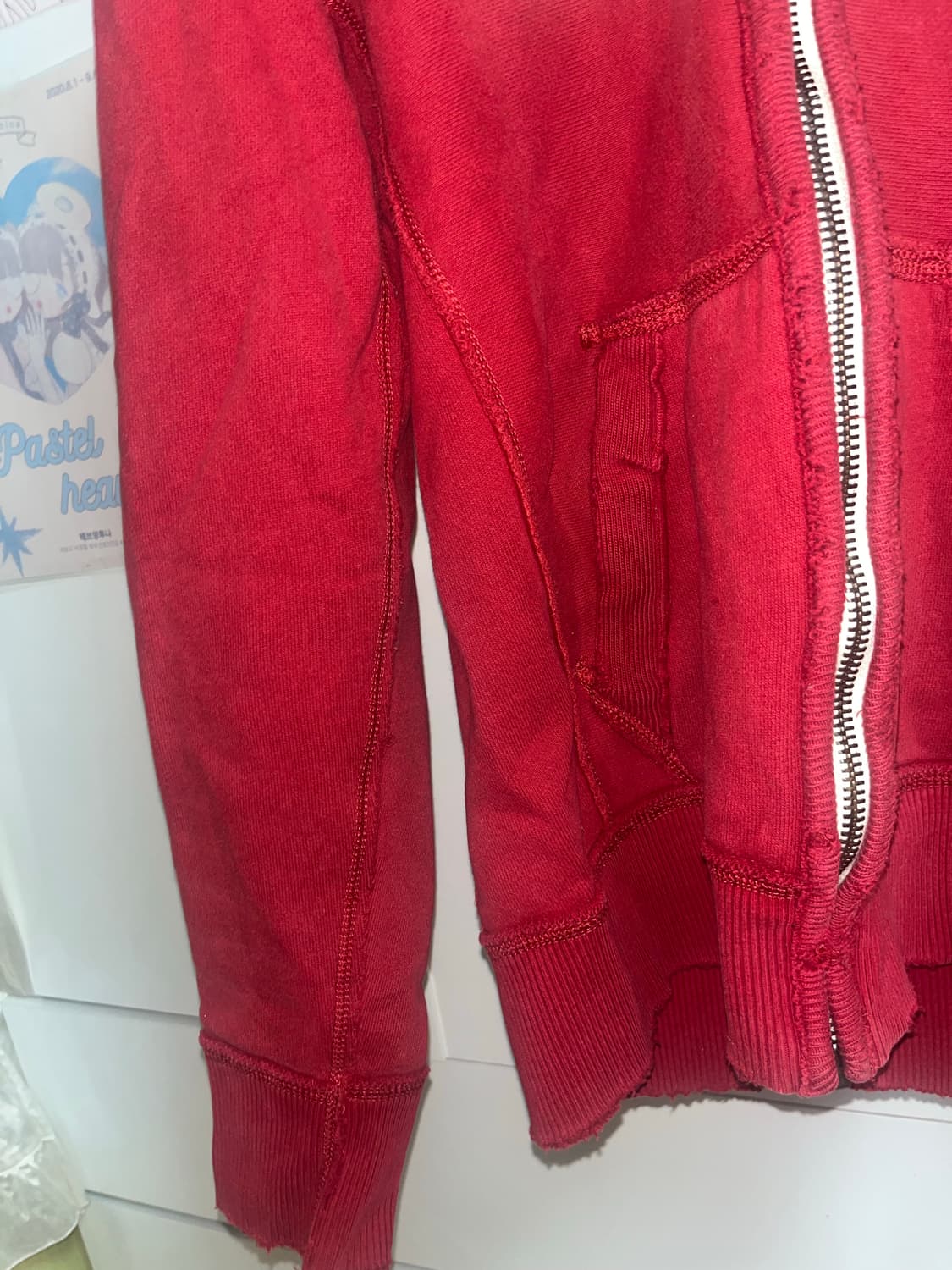 아베크롬비 양홍원 착용 기모 후드집업 레드 아담스 마운틴 s 상품이미지6