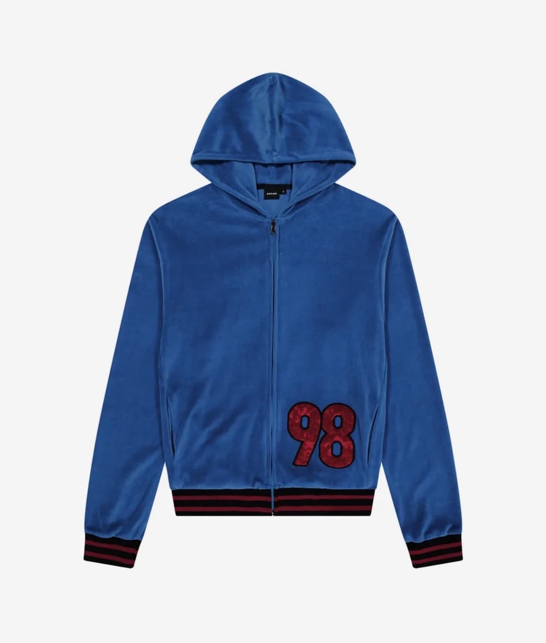 아캄 98 Patch Velour Zip-Up Hoodie (Blue) 상품이미지1