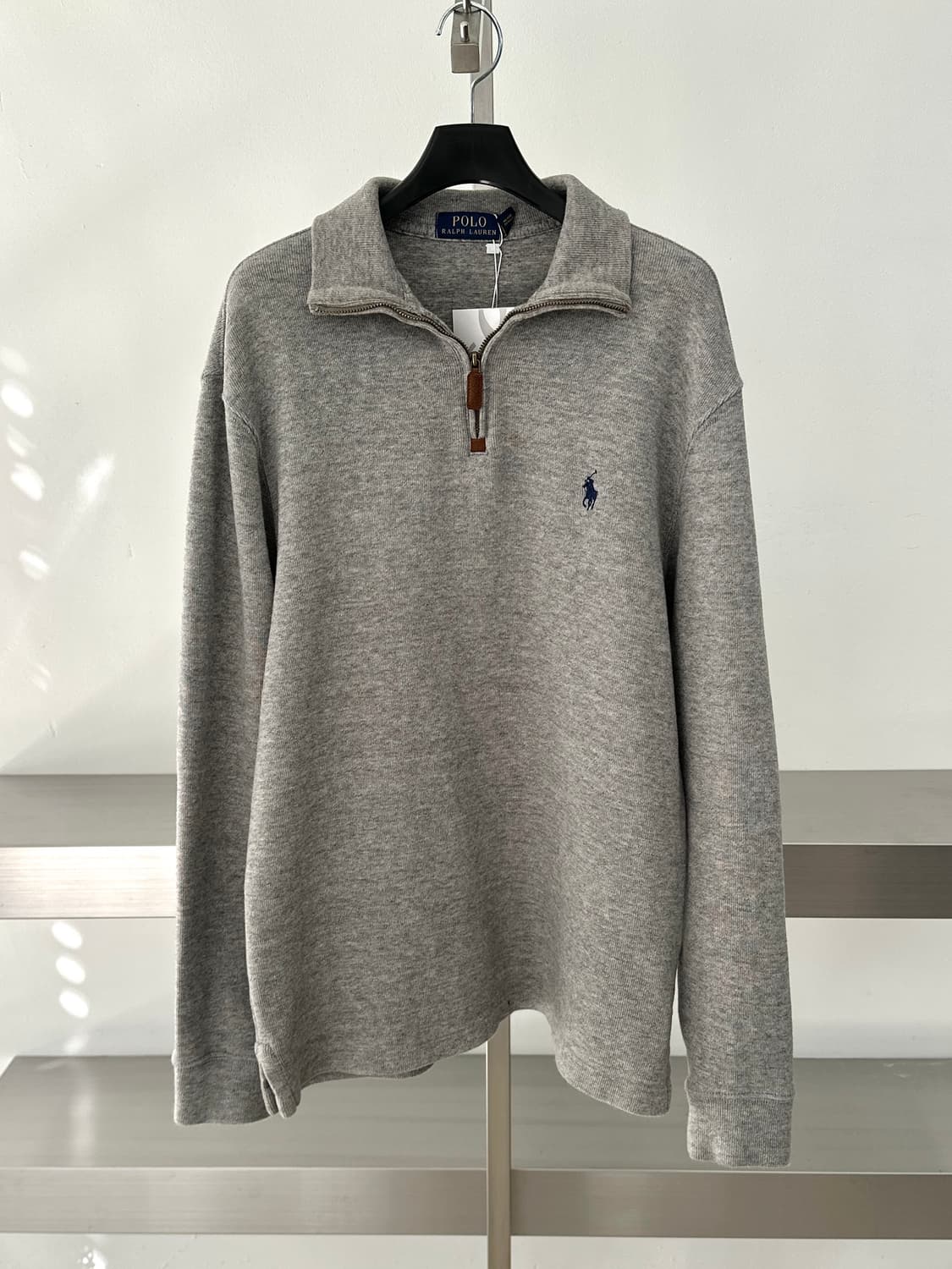 폴로 랄프로렌 멜란지그레이 코튼 하프집업  상품이미지3