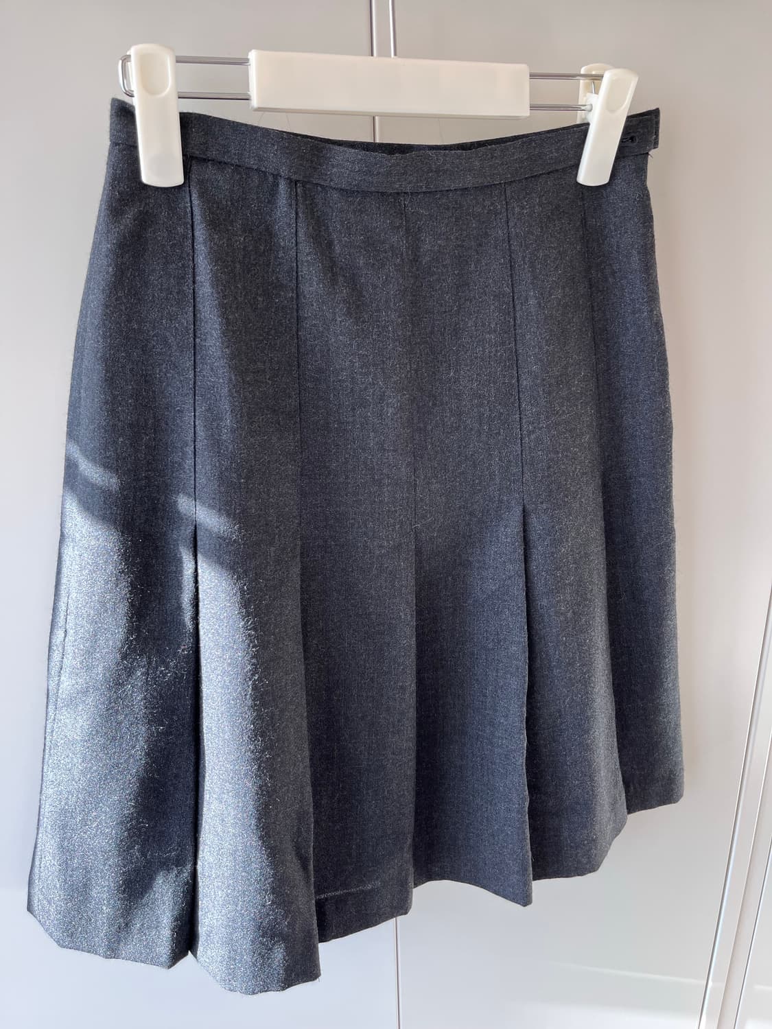 Japanese 빈티지 차콜 주름 플리츠 미디 스커트 상품이미지8