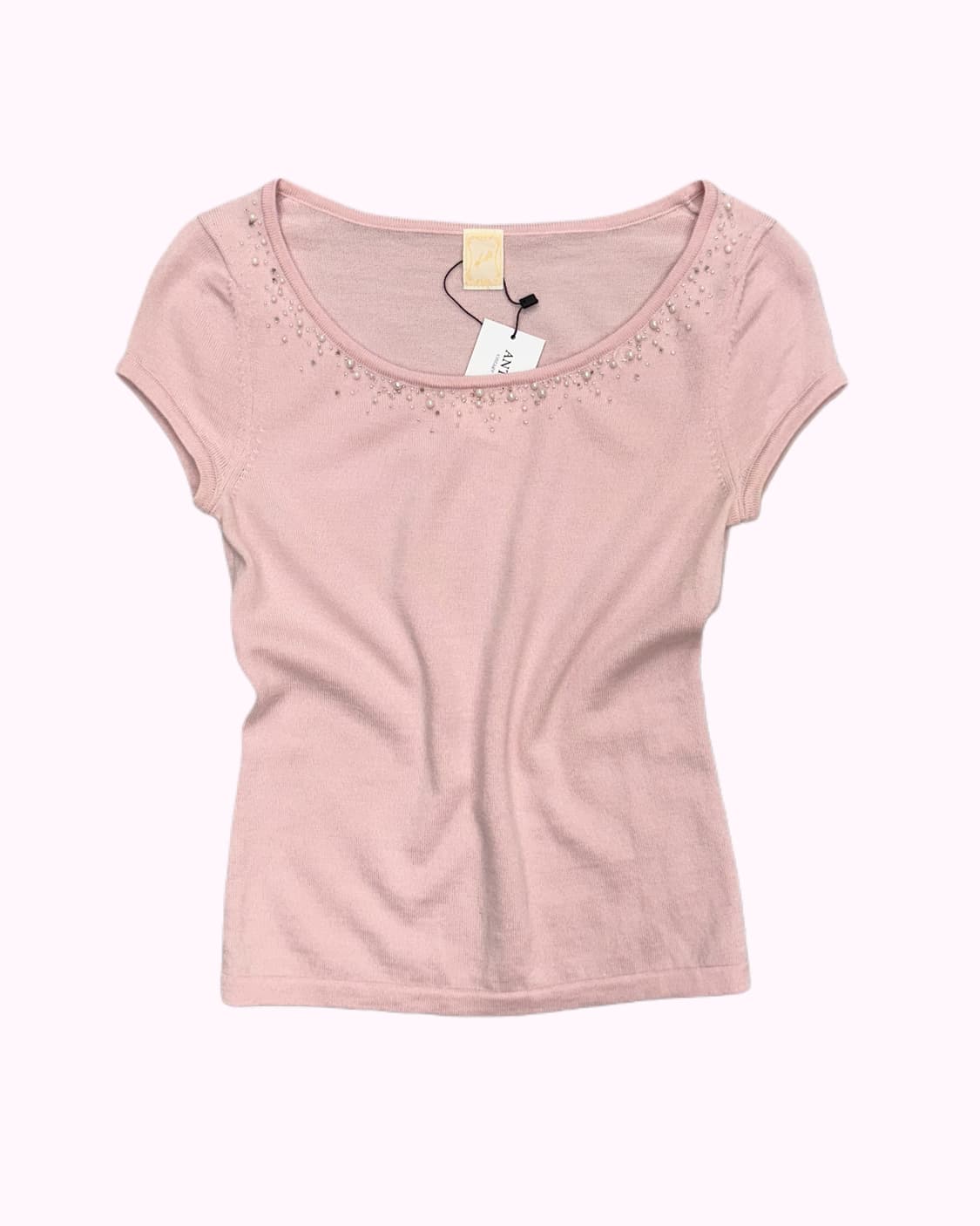 pink wool bids knit t-shirt 상품이미지1