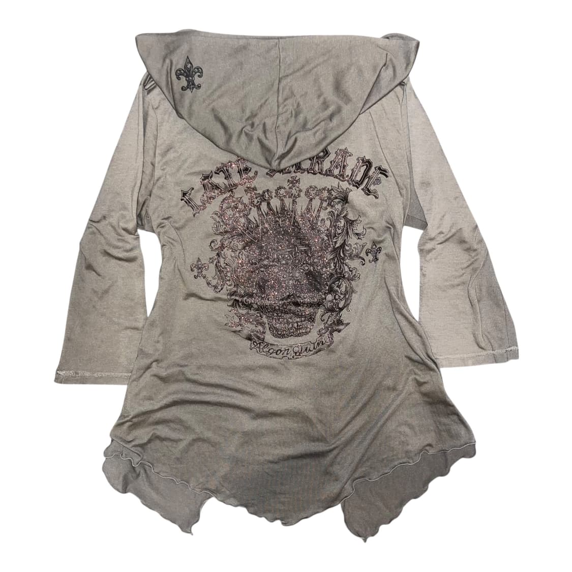 ALGONQUINS 알곤퀸즈 글리터해골 후드 사선집업 가디건 펑크y2k 상품이미지1