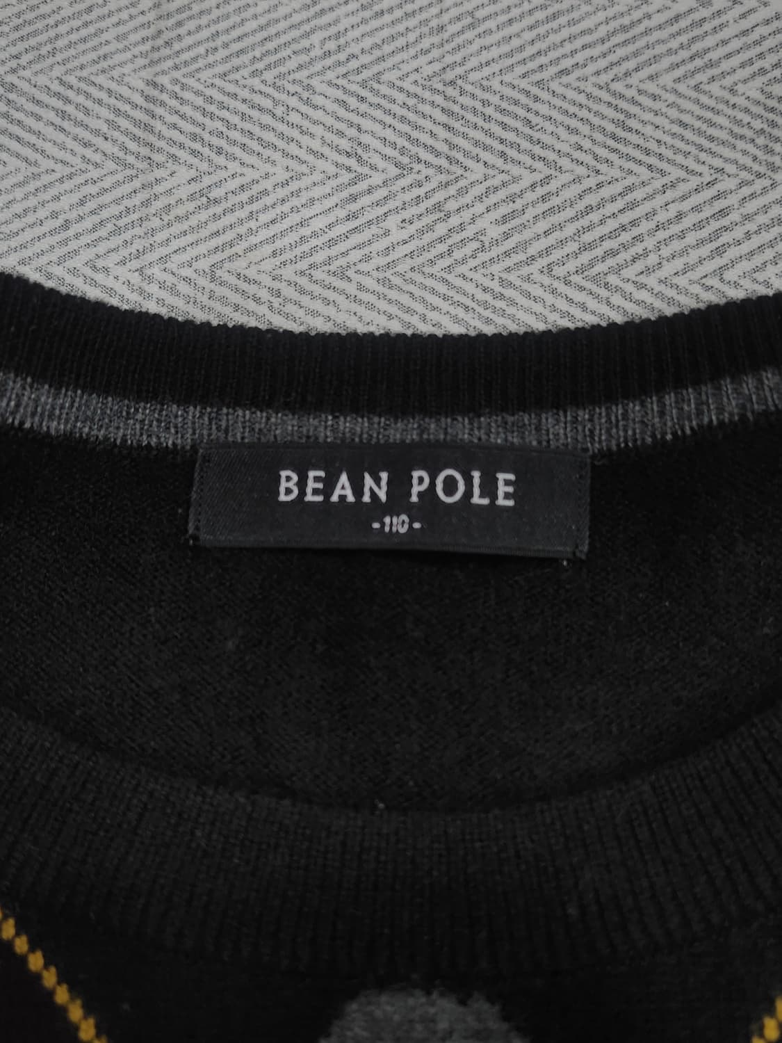 [110] 빈폴 아가일 패턴 남성 니트 110사이즈  블랙 상품이미지4