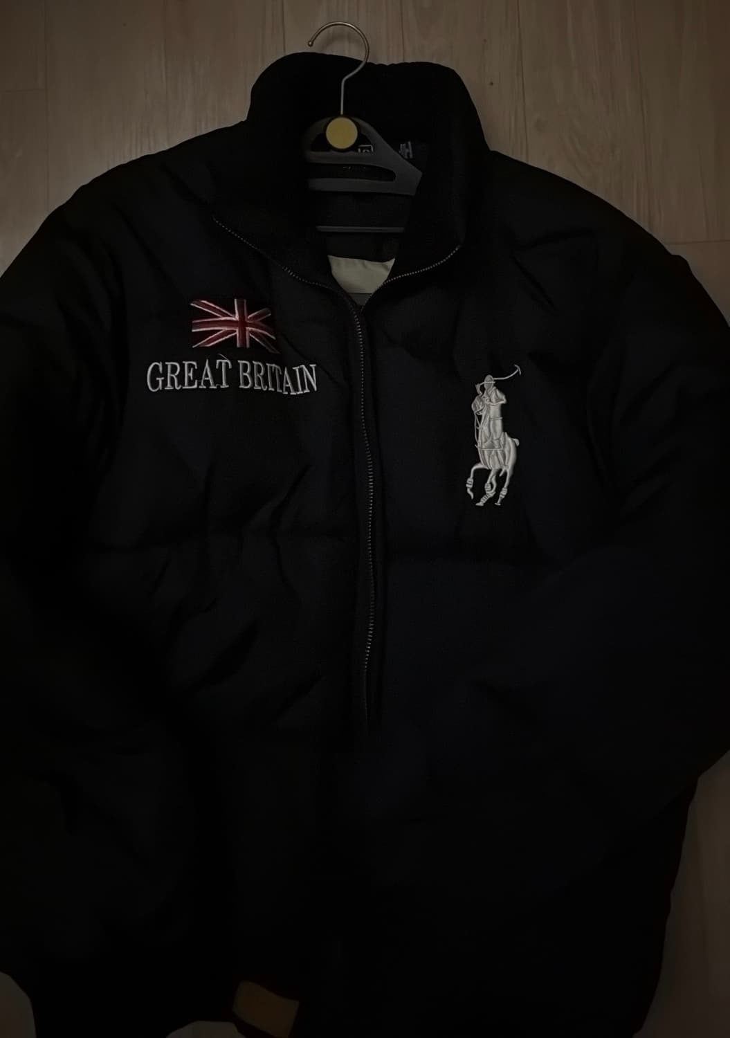 폴로 빅포니 브리튼 패딩 네이비 L 새상품급 상품이미지4