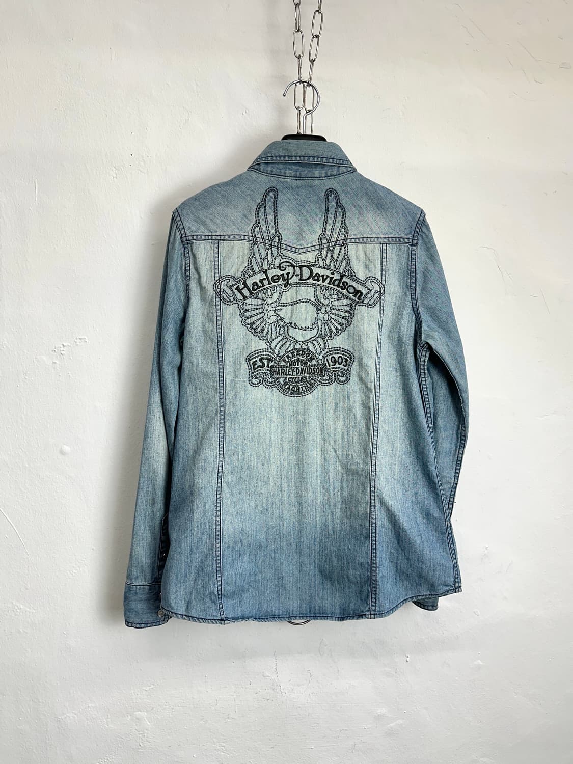 Harley Davidson Wing Embroidered Denim S 상품이미지1