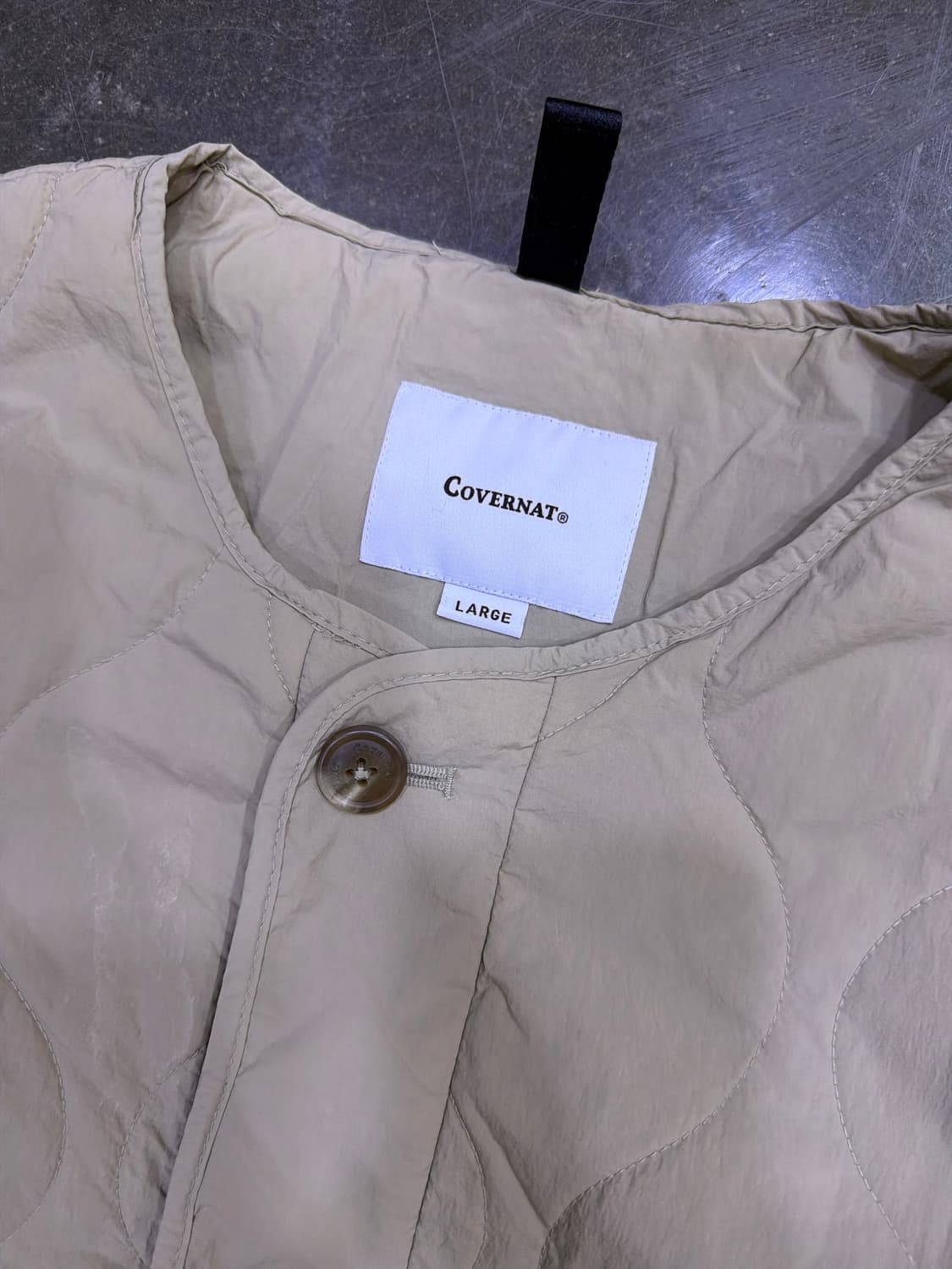 커버낫 숏 퀼팅 자켓 점퍼 깔깔이 베이지 L 상품이미지3