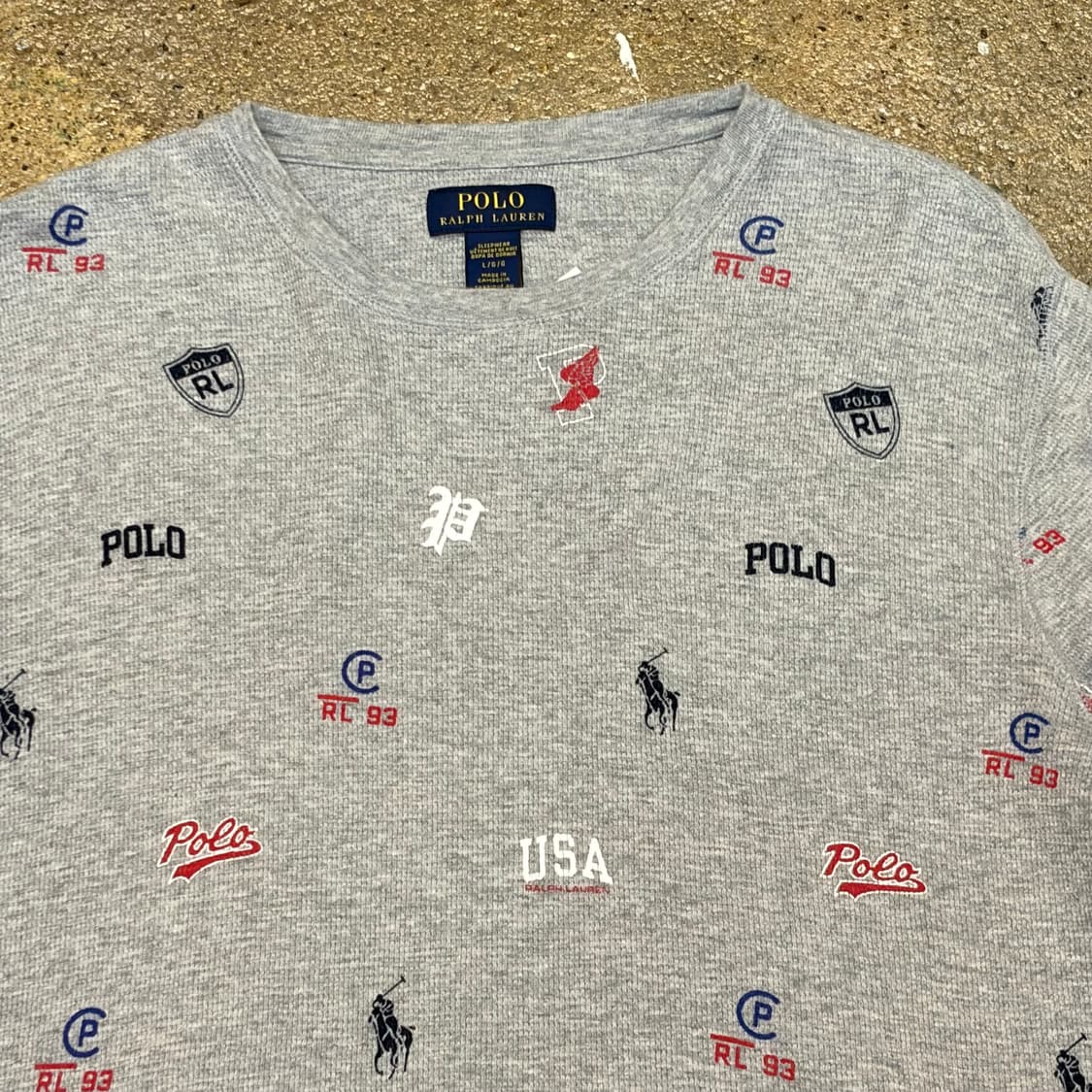 미국 빈티지 폴로랄프로렌 와플면 롱슬리브 긴팔티 상품이미지3