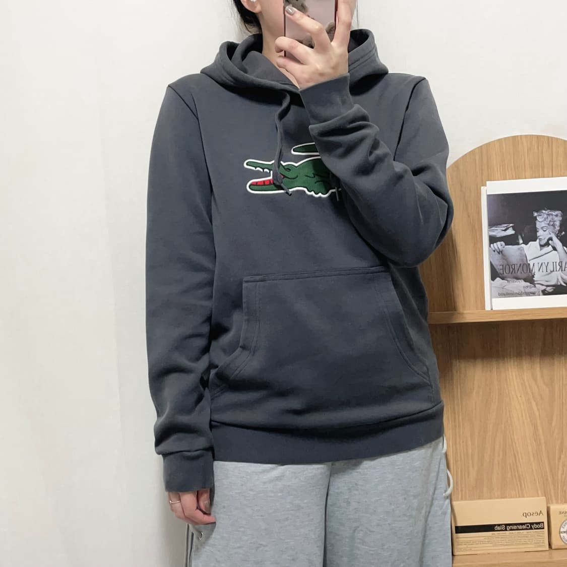 [정품] 라코스테 딥챠콜 라코스테 후드티 [ XS ] 상품이미지2