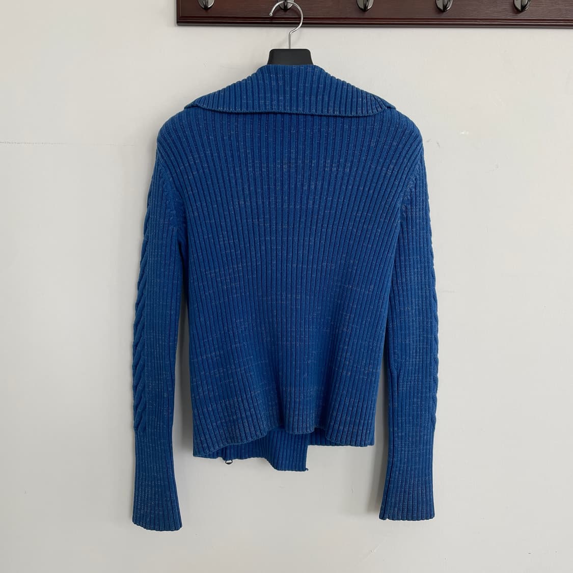 아르마니 익스체인지 블루 골지 코튼 라이더 자켓 Y2K 상품이미지4