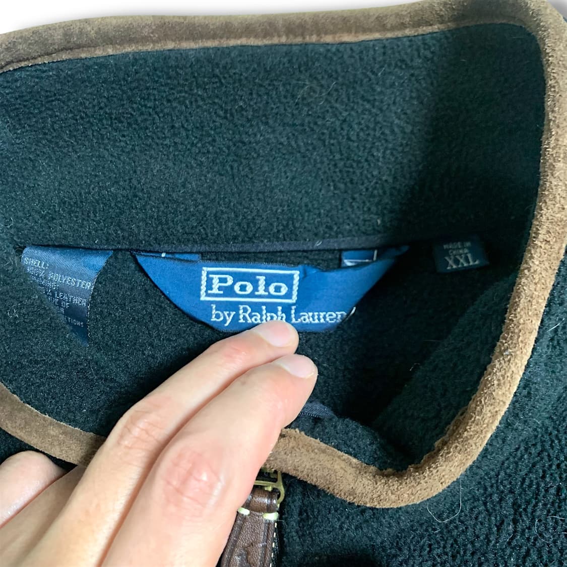 [XL~2XL] 폴로 스웨이드 트리밍 플리스 집업 자켓 상품이미지3