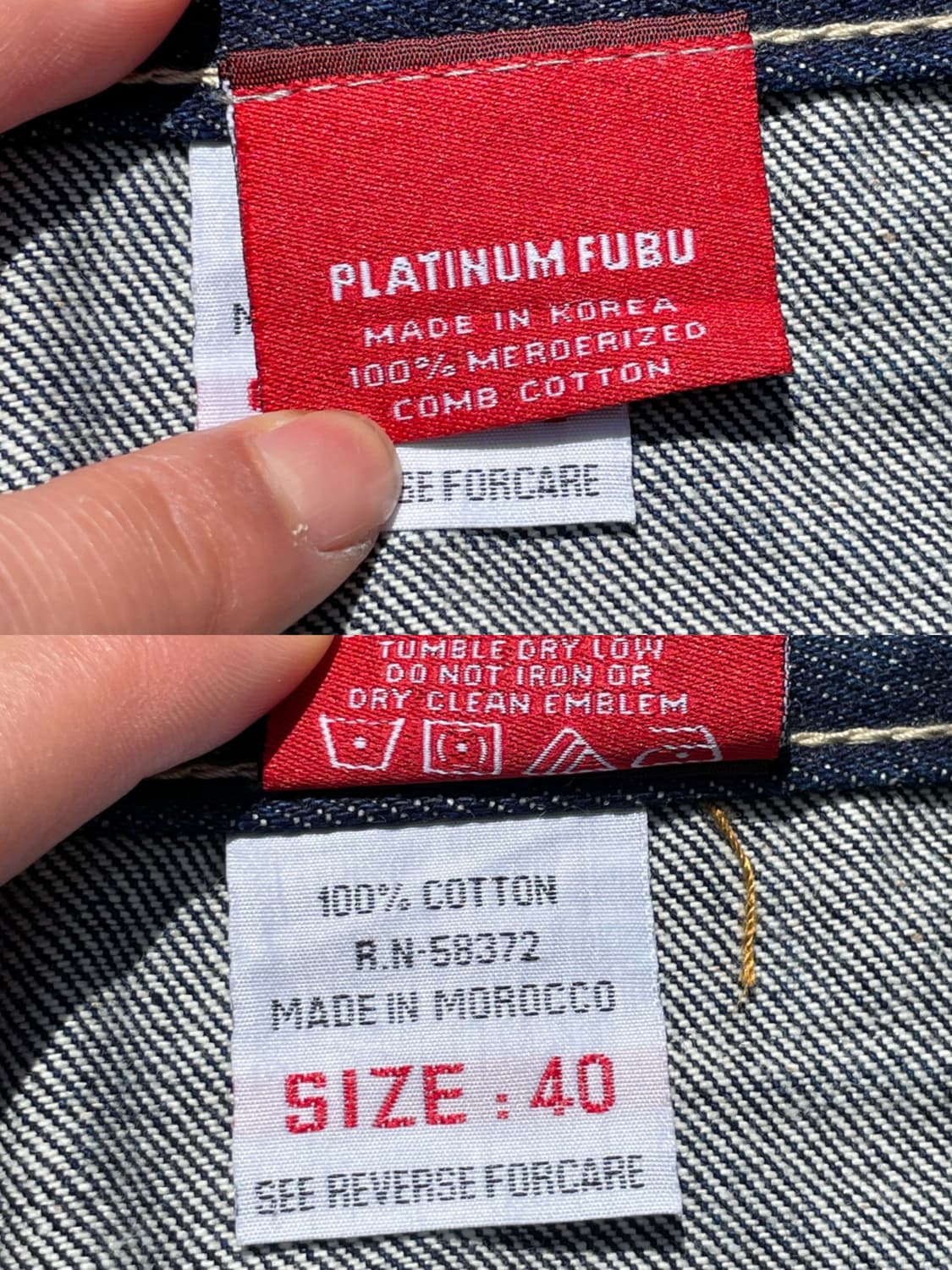Platinum Fubu 후부 팻 알버트 자수로고 와이드 배기 데님팬츠 상품이미지4