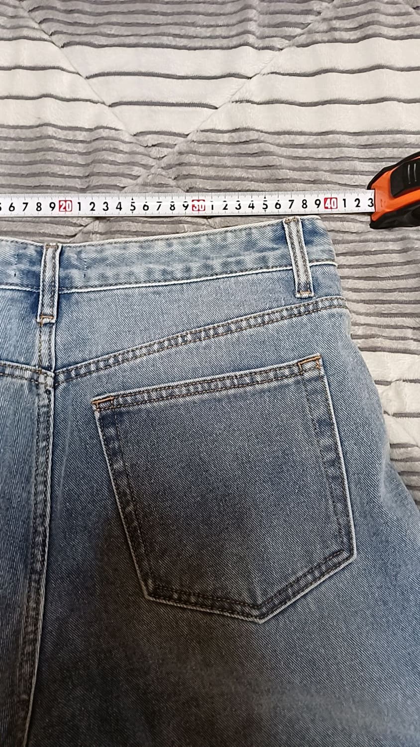 무신사 와이드 연청바지 실측30인치 기장110 상품이미지7