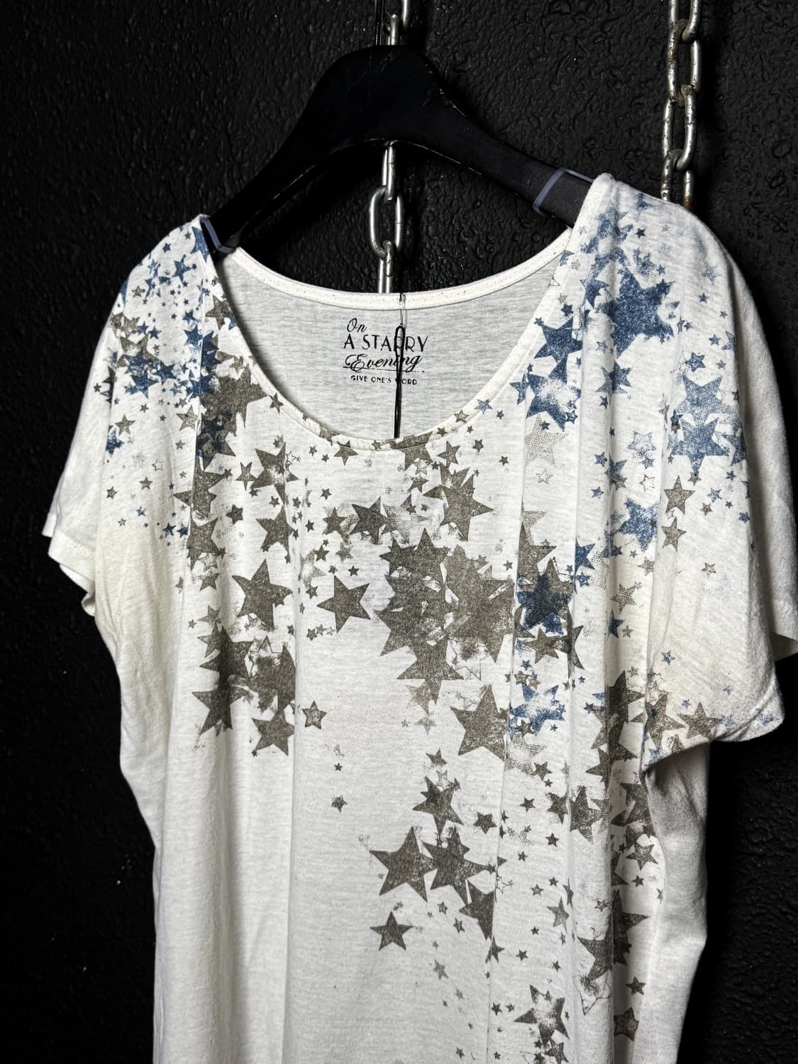 Star Print Draped T-shirt 상품이미지7