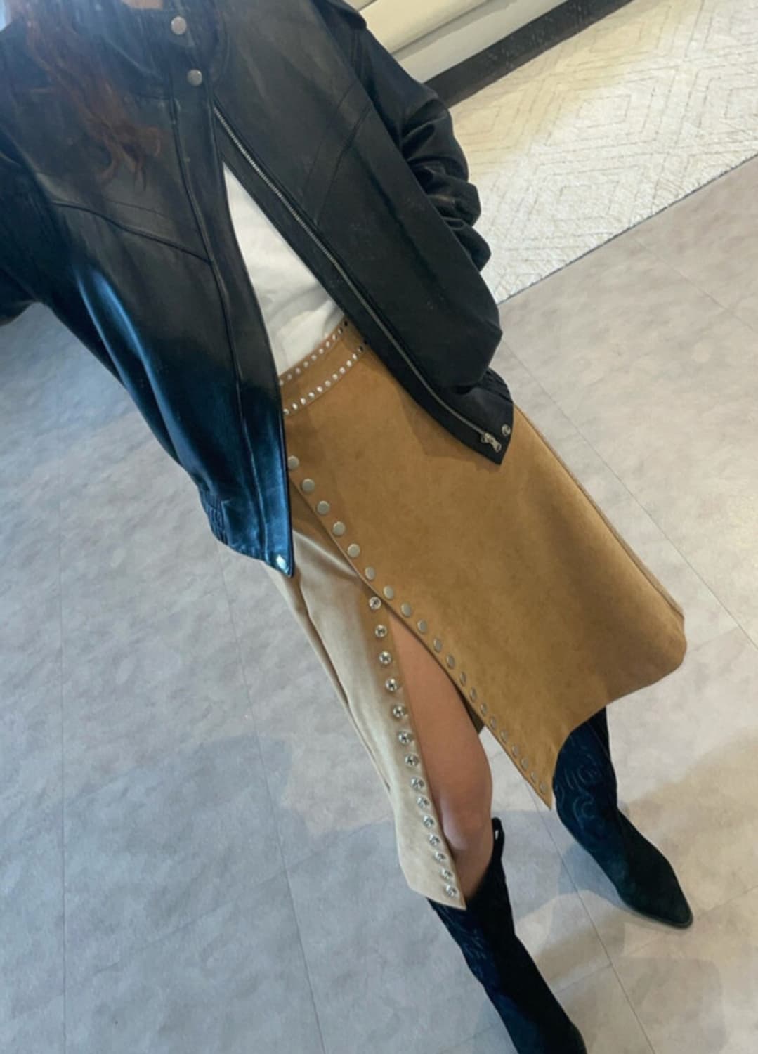 강자매 램스킨 가죽 레더 자켓 m 상품이미지1