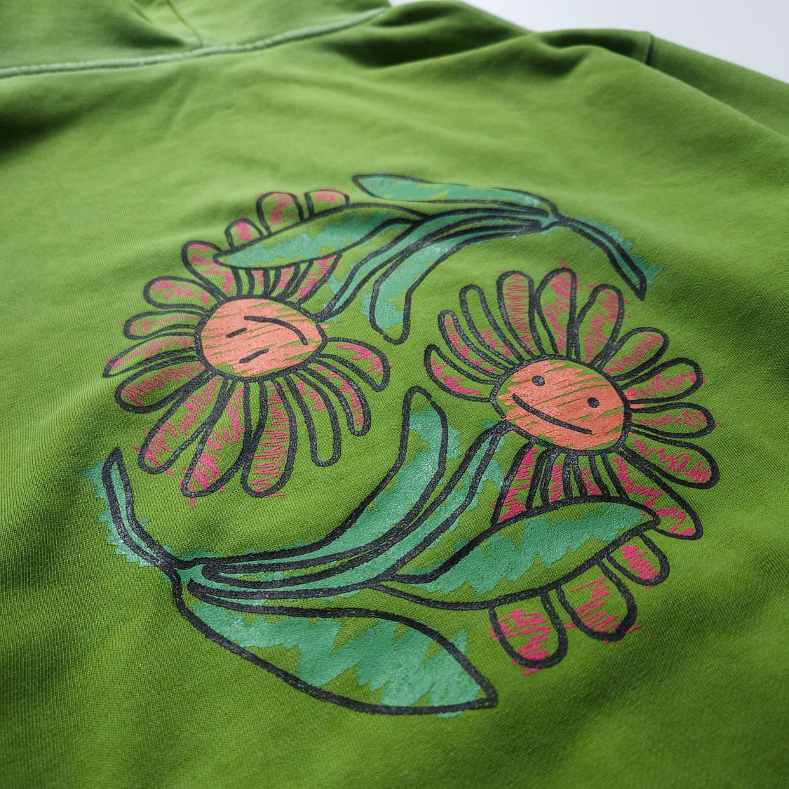 앤더슨벨 하트 플라워 오버다이드 후디 (XL) 상품이미지3