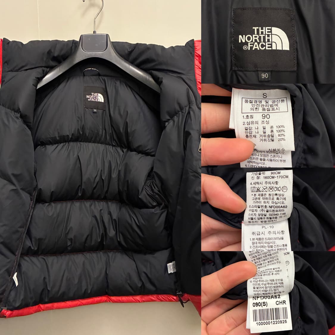 (S/97)노스페이스 1996 골드윈 레트로 눕시 700 패딩 레드 상품이미지10