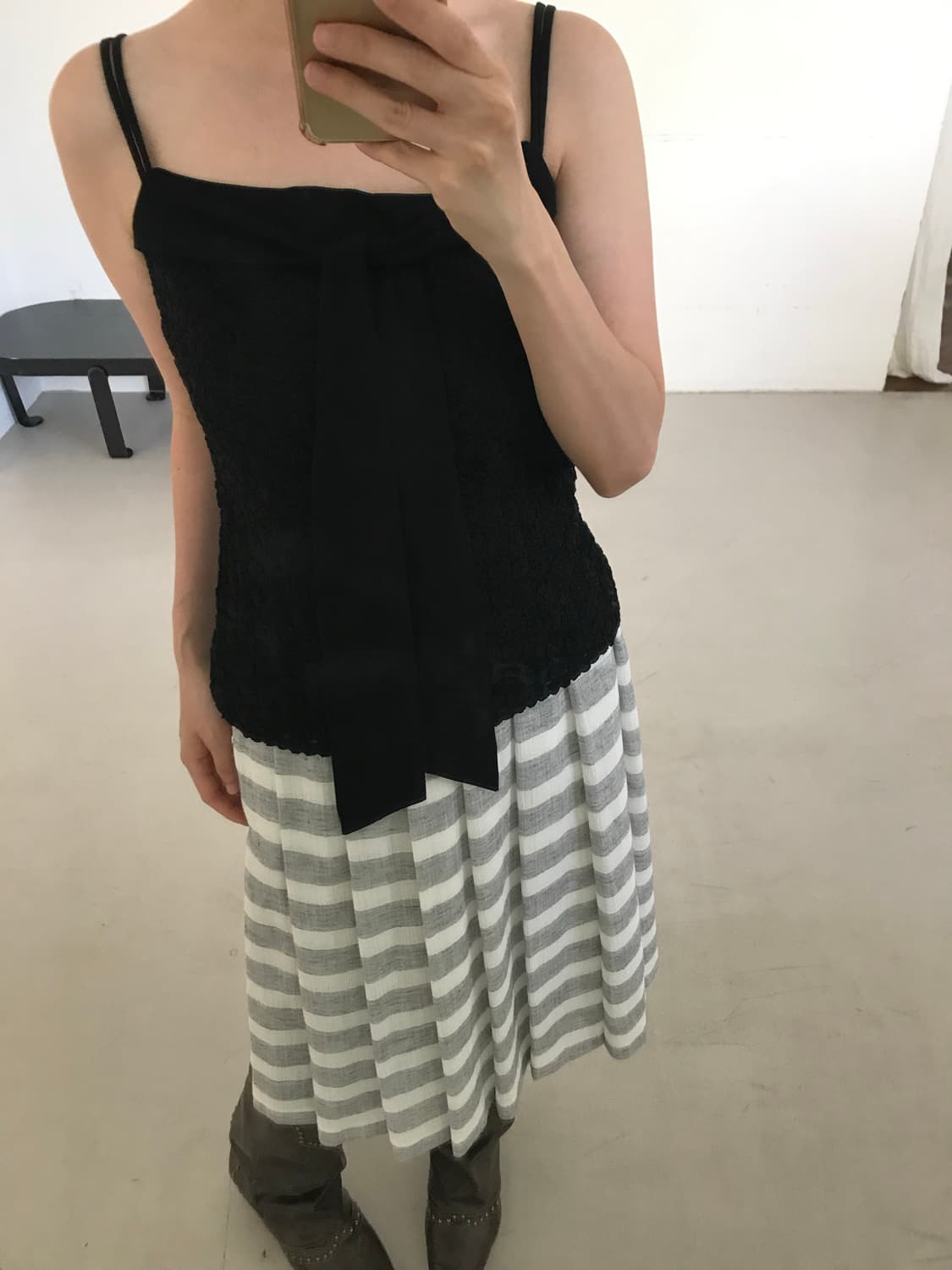 vintage black lace ribbon sleevless 상품이미지3