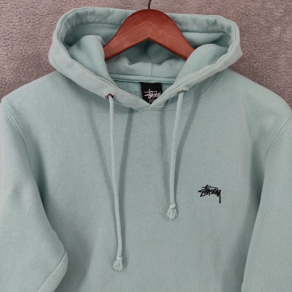 스투시 인터내셔널 트라이브 아플리케 후드티 워시드 라이트 블루 상품이미지4