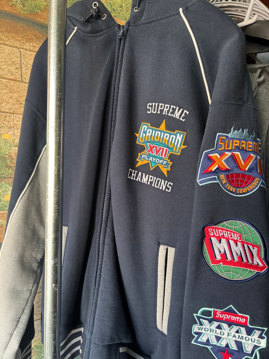 슈프림 플레이오프 집업 후드 스웨트셔츠 네이비 - 25SS 상품이미지3