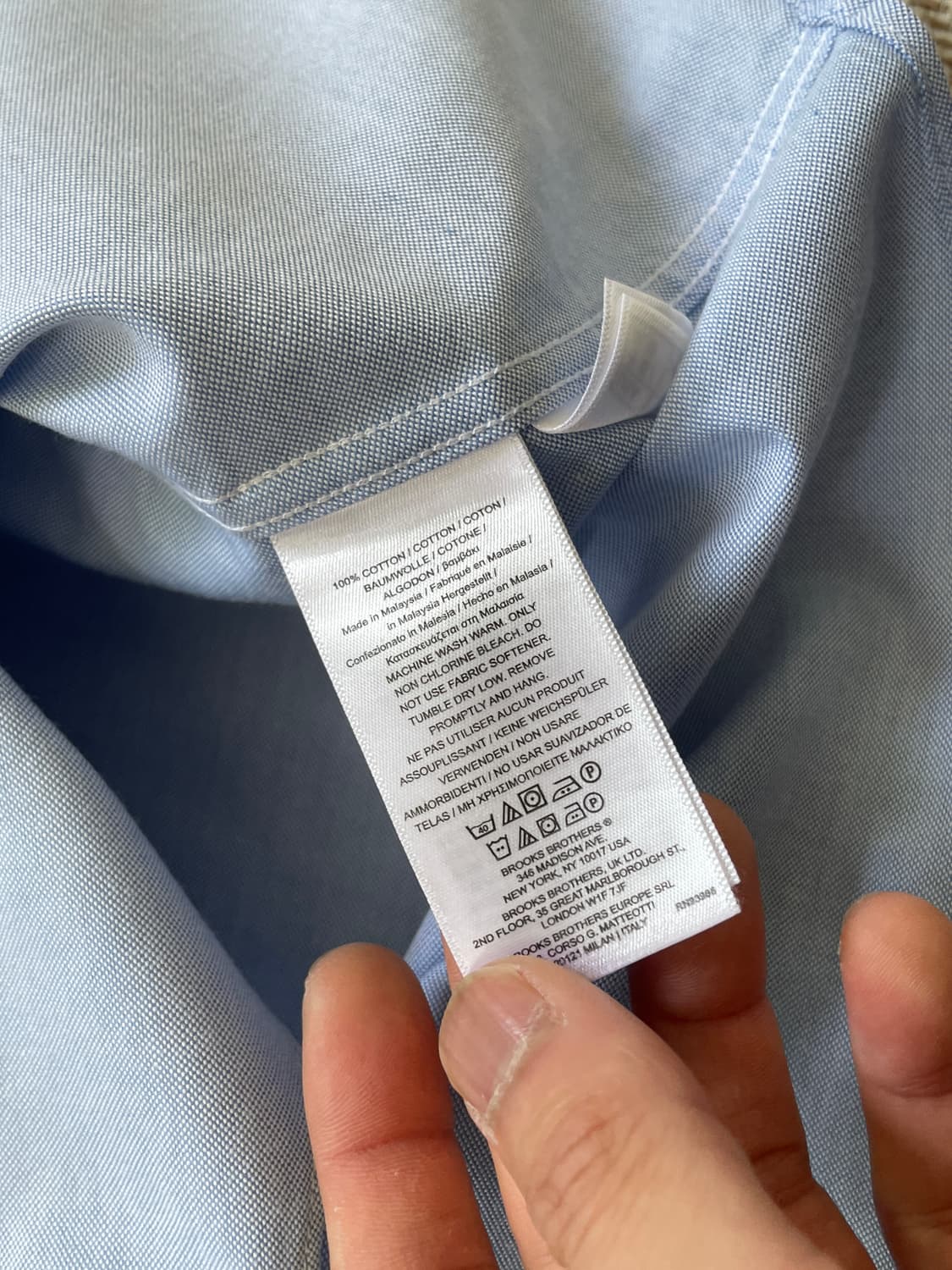 브룩스브라더스 솔리드 블루 버튼다운 서츠 J04410 상품이미지7