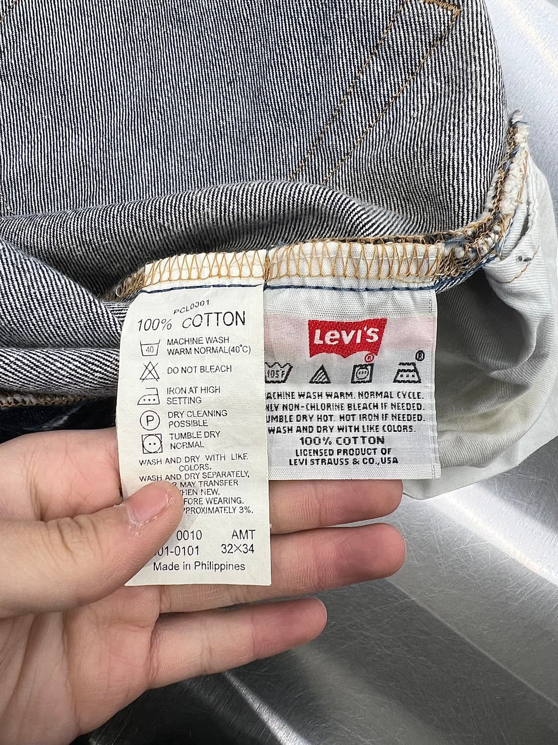 리바이스 버튼 플라이 501 중청 스트레이트 데님 팬츠 상품이미지7