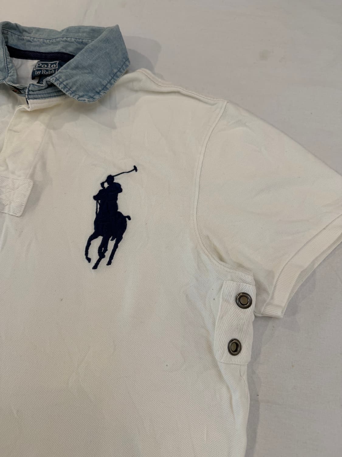 폴로 빅포니 데님 카라 치프키프 성조기 카라티 화이트 상품이미지2