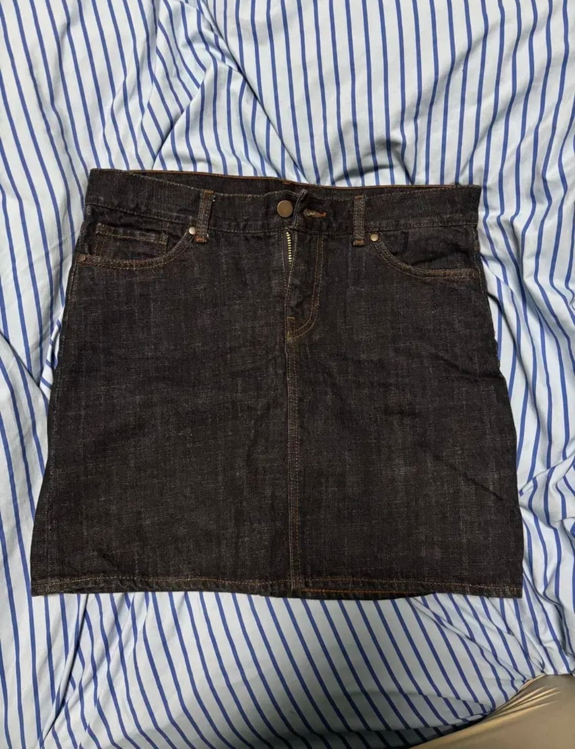 베이프 데님 진청 스커트 상품이미지2