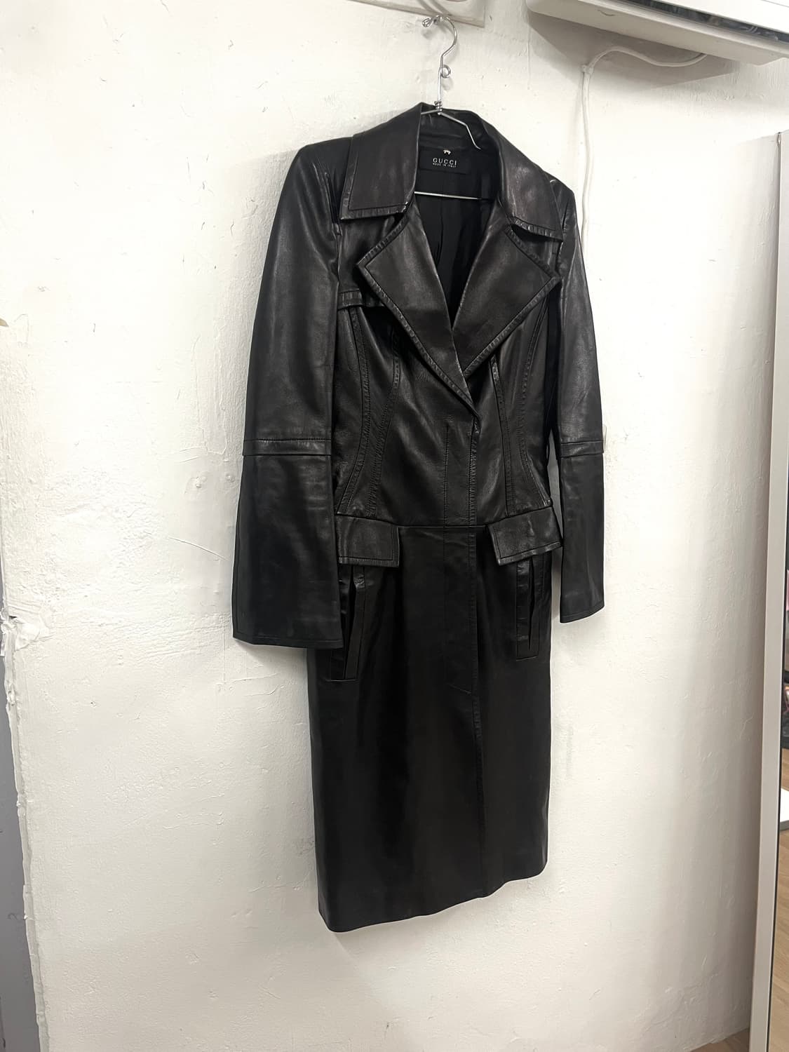 구찌 톰포드 2004 램스킨 레더 롱코트 상품이미지3