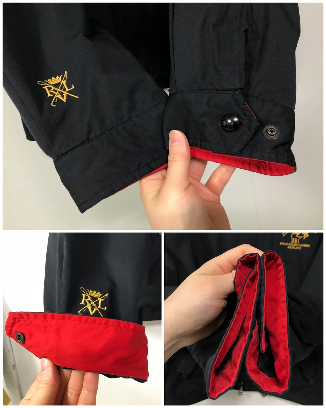 폴로 랄프로렌 골드자수 패디드 해링턴 바라쿠타 자켓 L _ 블랙 상품이미지3