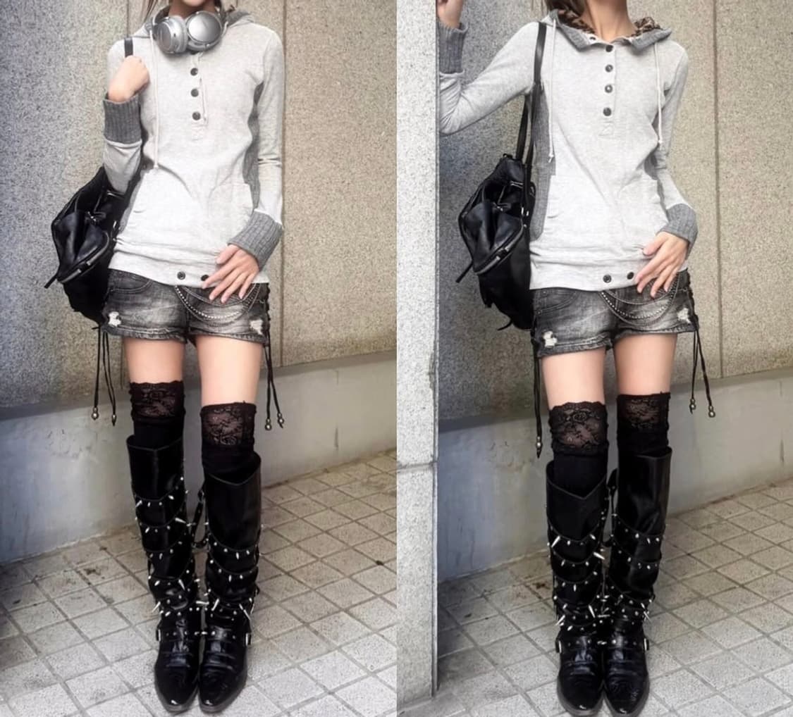 oneway 레오파드 퍼 그레이 대장 후드집업 상품이미지2