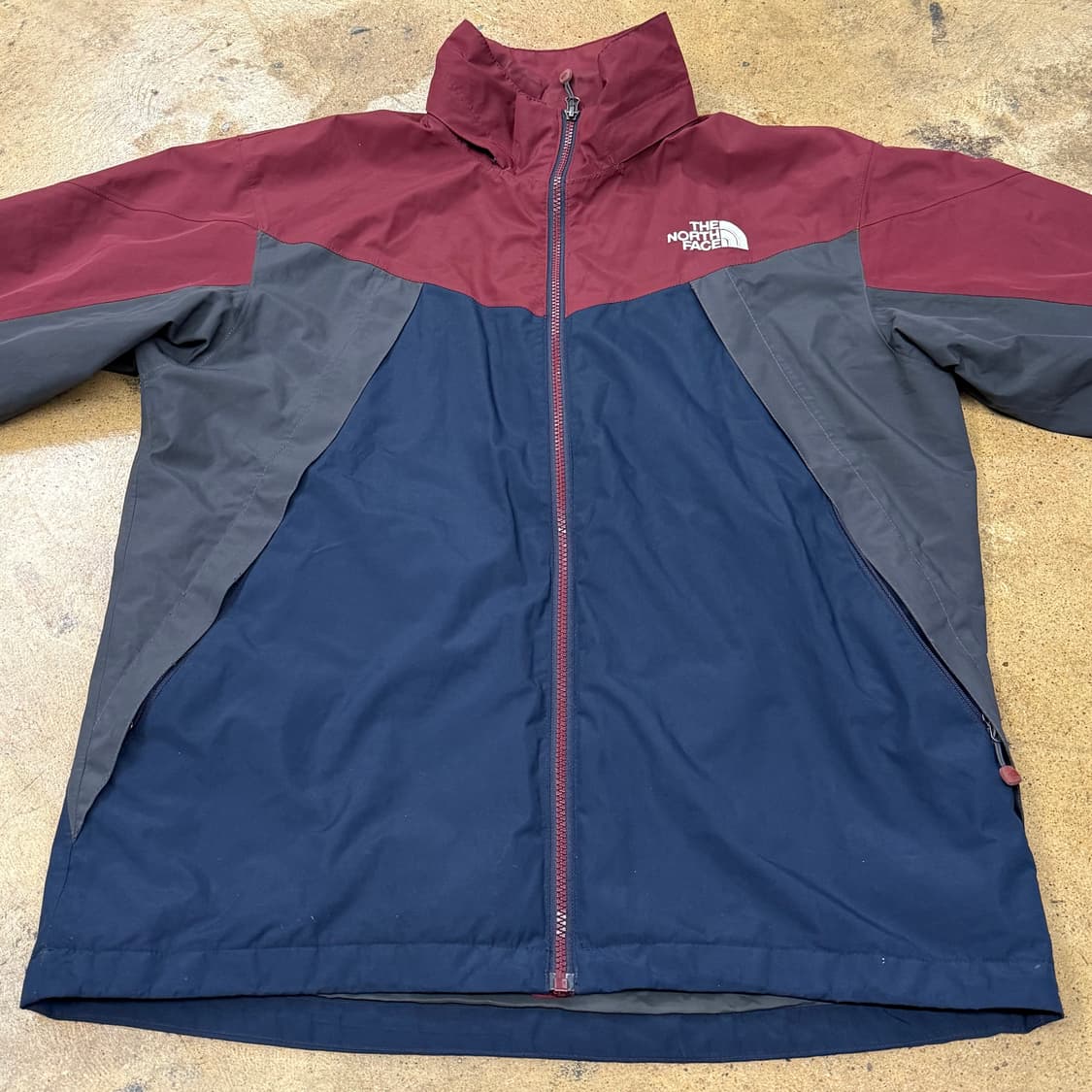 [정품/100] 노스페이스 바람막이 자켓 네이비 버건디 b16 상품이미지3