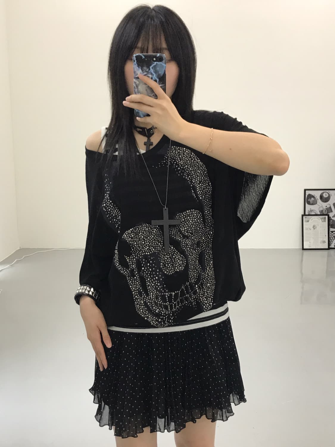Vintage Skull Cubic Sweaters 상품이미지2