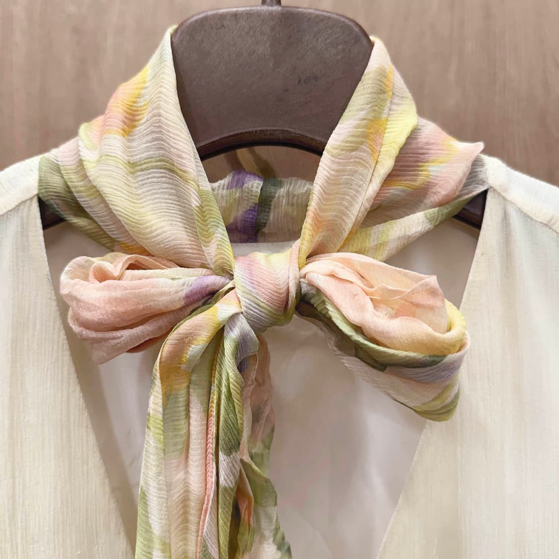 레드 발렌티노 플라워 타이 원피스 레이스 셔링 러플 소매 멀티컬러 상품이미지6