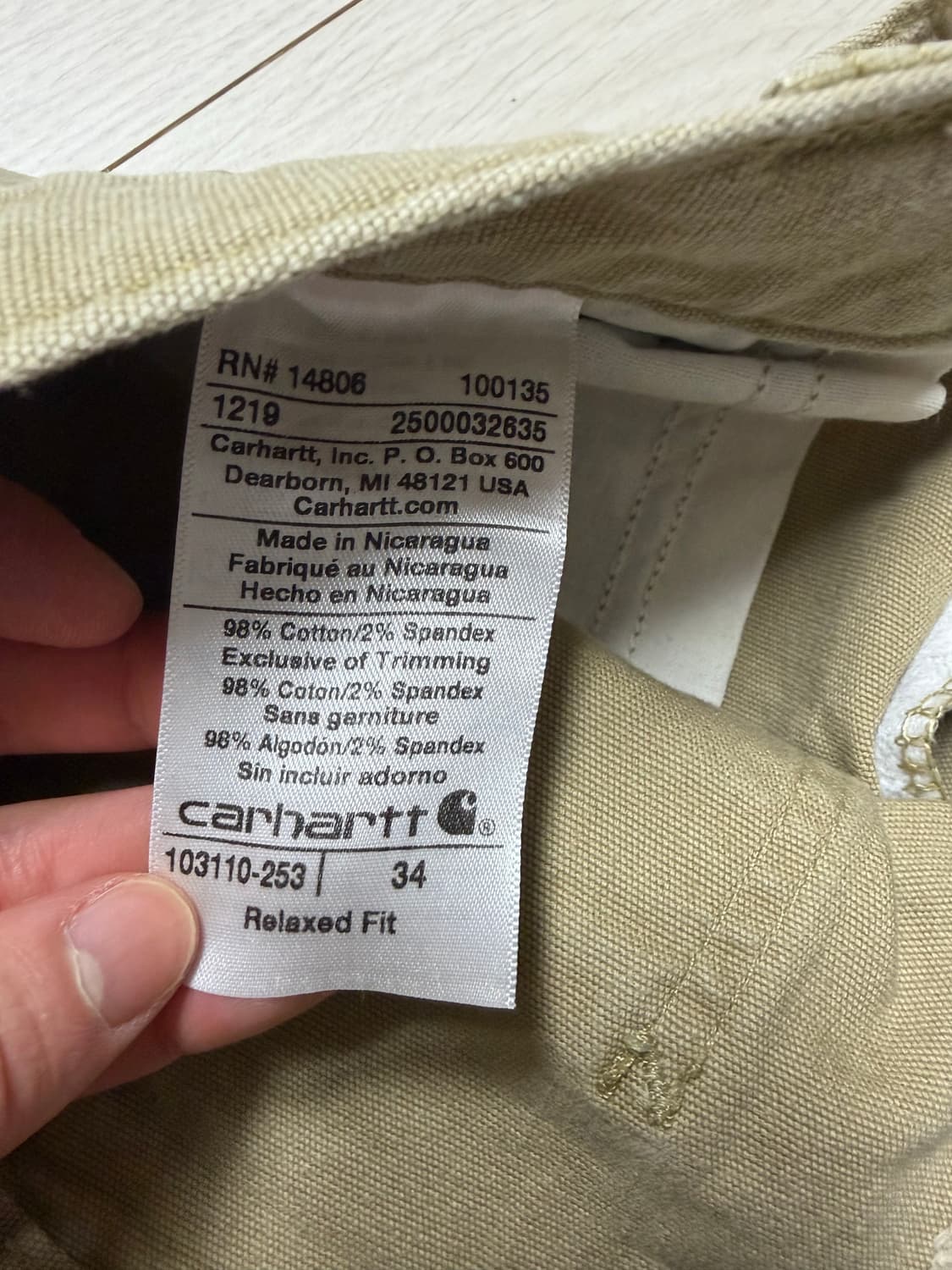 칼하트 릴렉스핏 반바지 34 상품이미지3