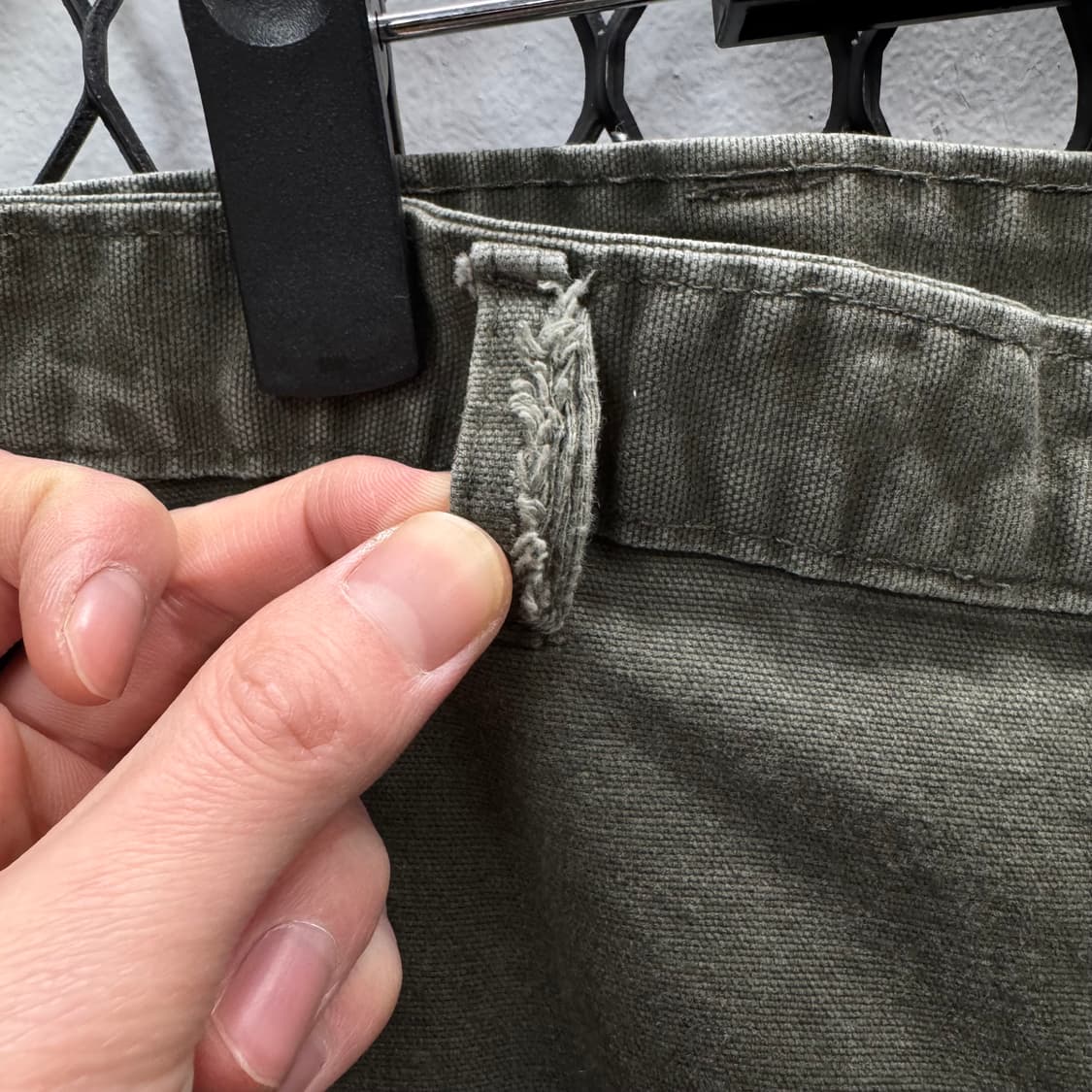 00s 디키즈 카펜터 워크 팬츠 후면 포켓 로고 포인트 카키 상품이미지8