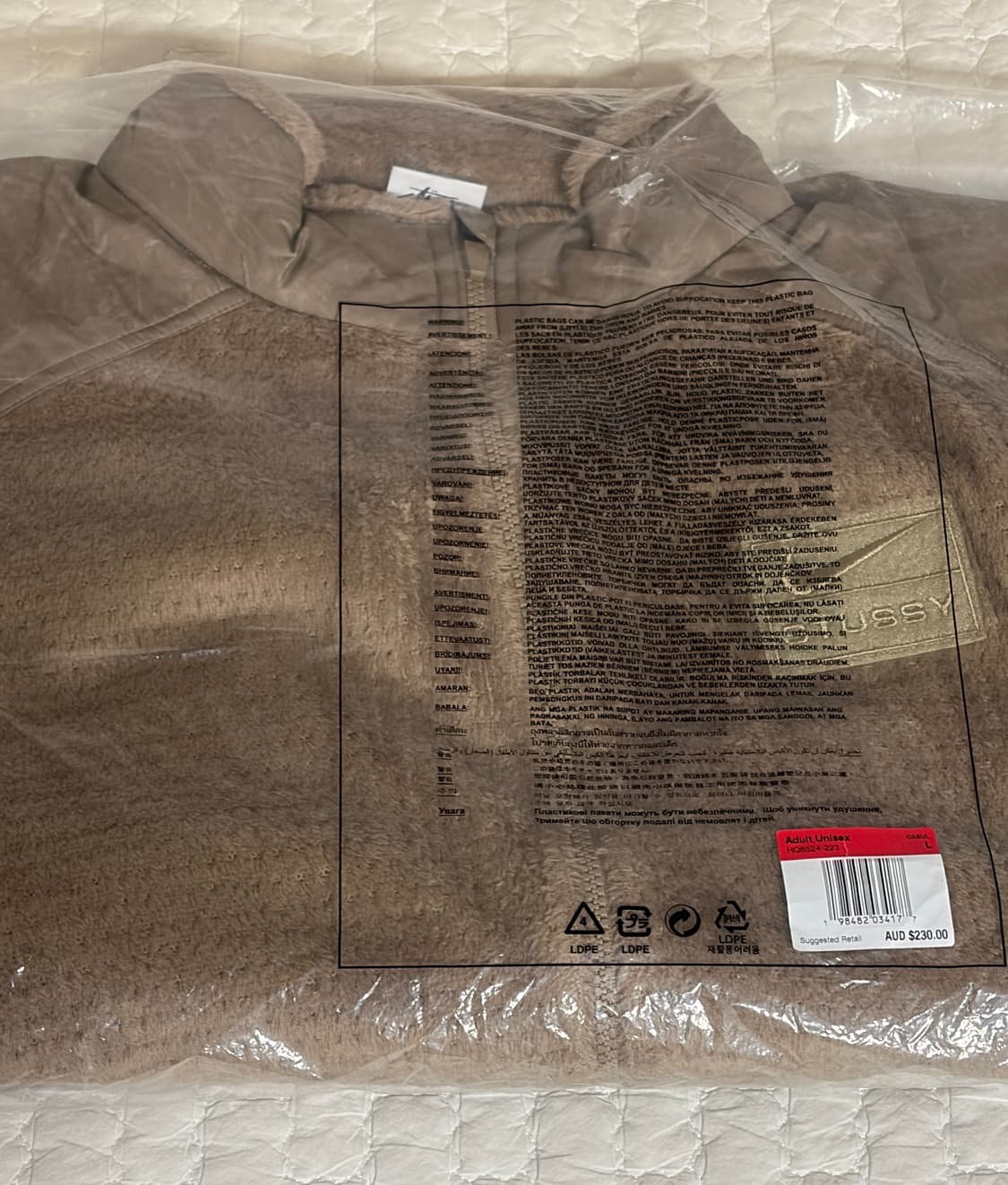 나이키 x 스투시 풀 집 플리스 파인 너트 L size 새상품 상품이미지3