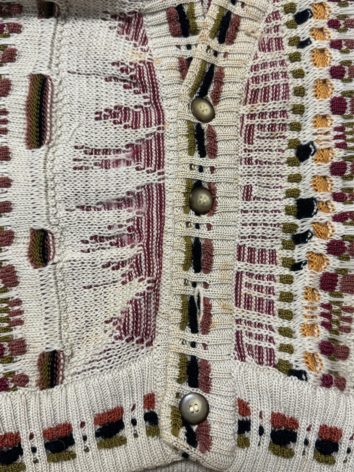 90s Klaroo 퓨어울100% 케이블니트가디건 상품이미지9