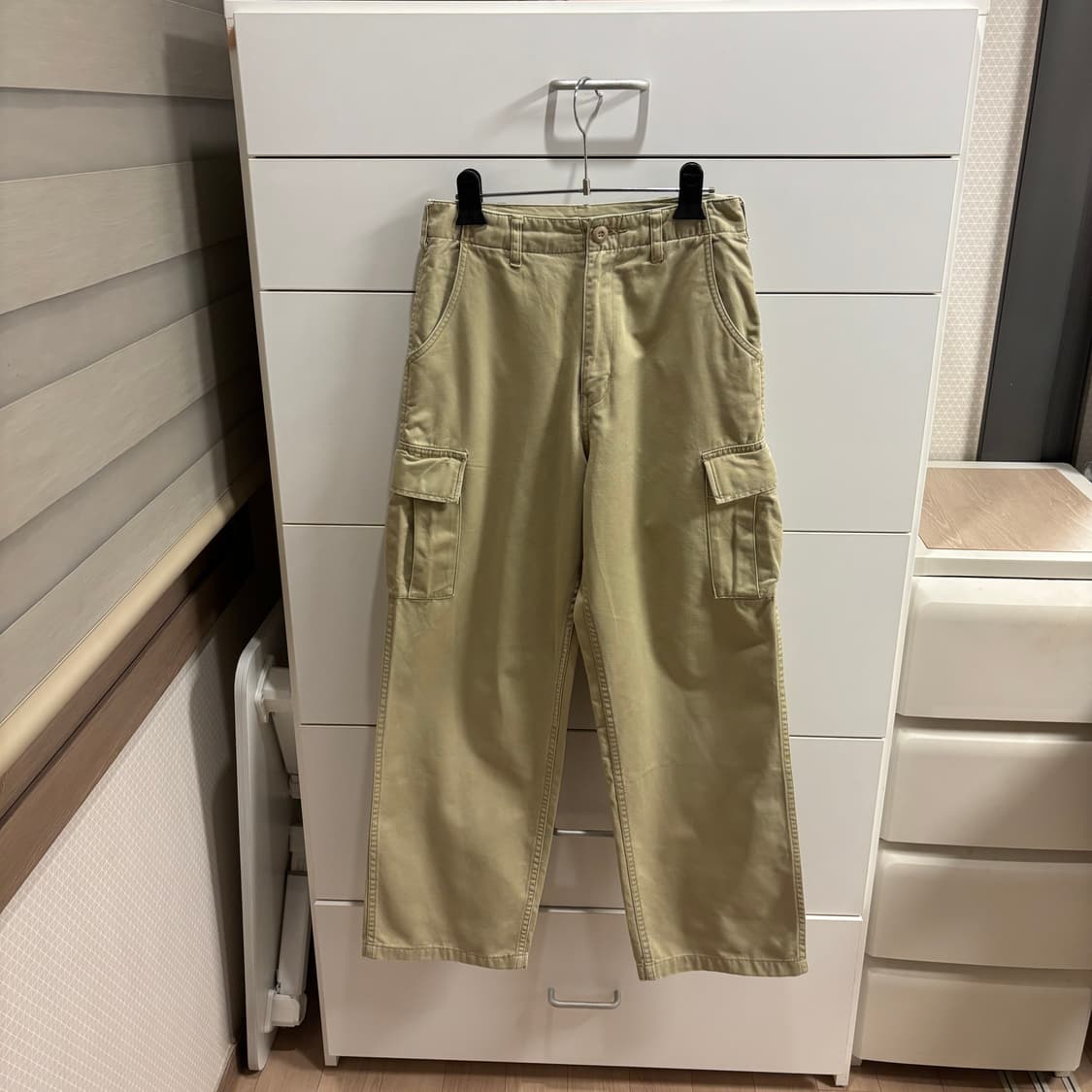 일본 유니클로 베이지 빈티지 카고 바지 M 상품이미지1