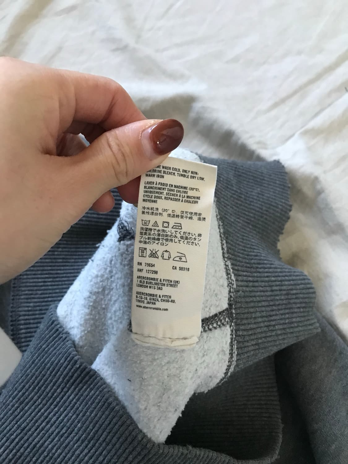 아베크롬비 자수 로고 그레이 후드집업 상품이미지8